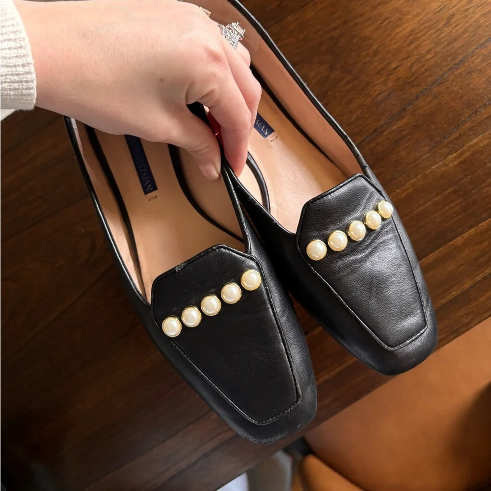 Stuart Weitzman Rosie Pearly Studded Loafers - Picture 6 of 6
